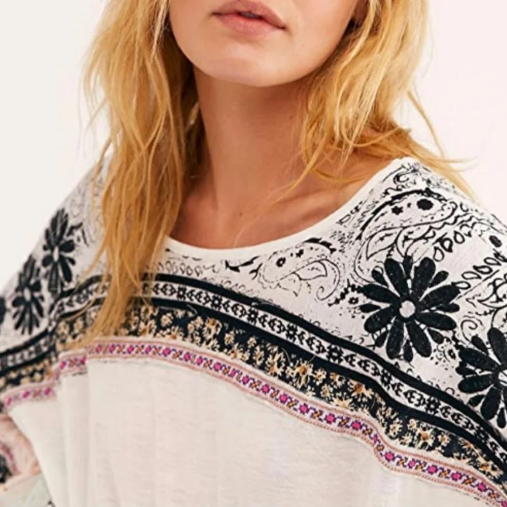 Free People Tripoli top in blush combo